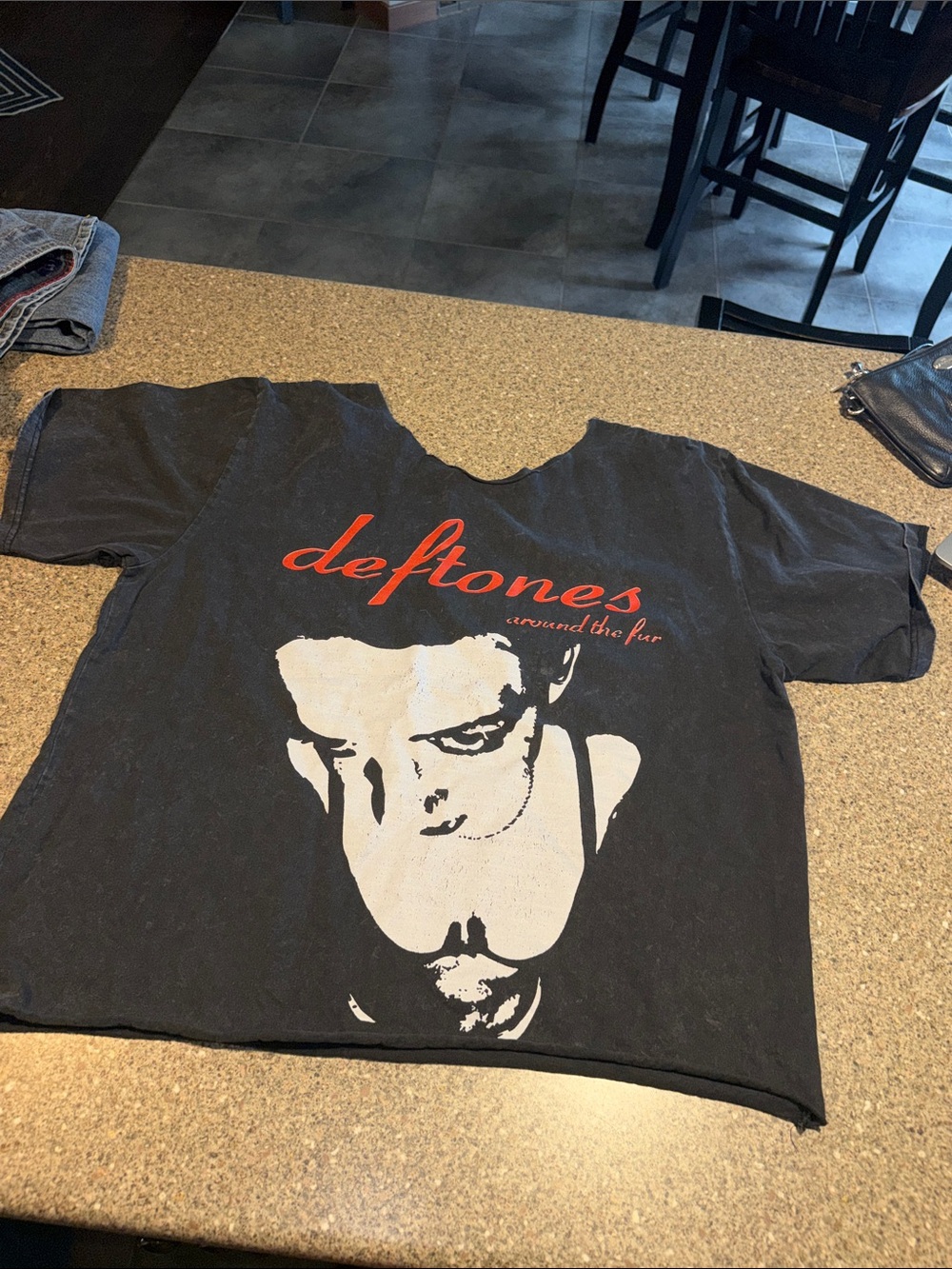 Deftones Black Graphic crop Tee